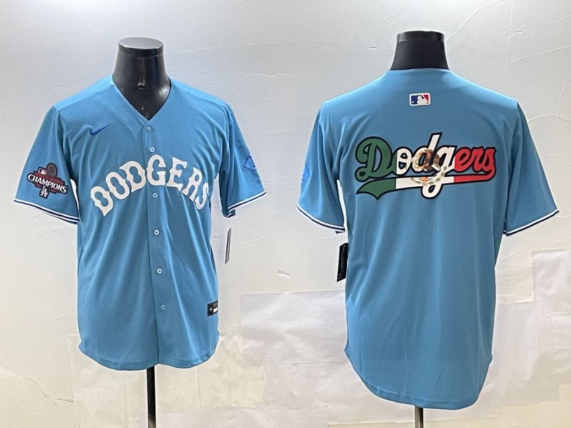 Men Los Angeles Dodgers Blank Light Blue Throwback Game 2025 Nike MLB Jersey style 2